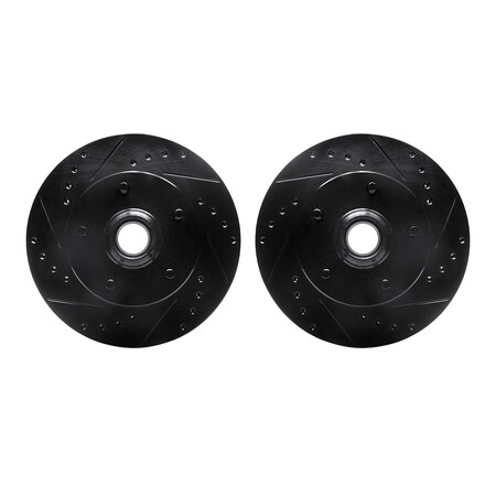 Dynamic Friction Co Rotors-Drilled and Slotted-Black, Zinc Plated black, Zinc Coated, 8002-47000 8002-47000